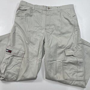 Tommy Hilfiger Cargo Pants Mens 36 x 29 Light Gray‎ Logo Patch Cotton